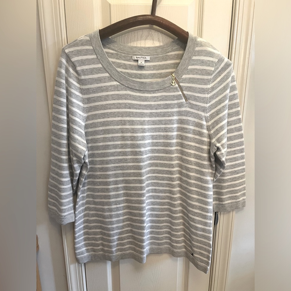 Nautica Striped 3/4 Sleeve sweater